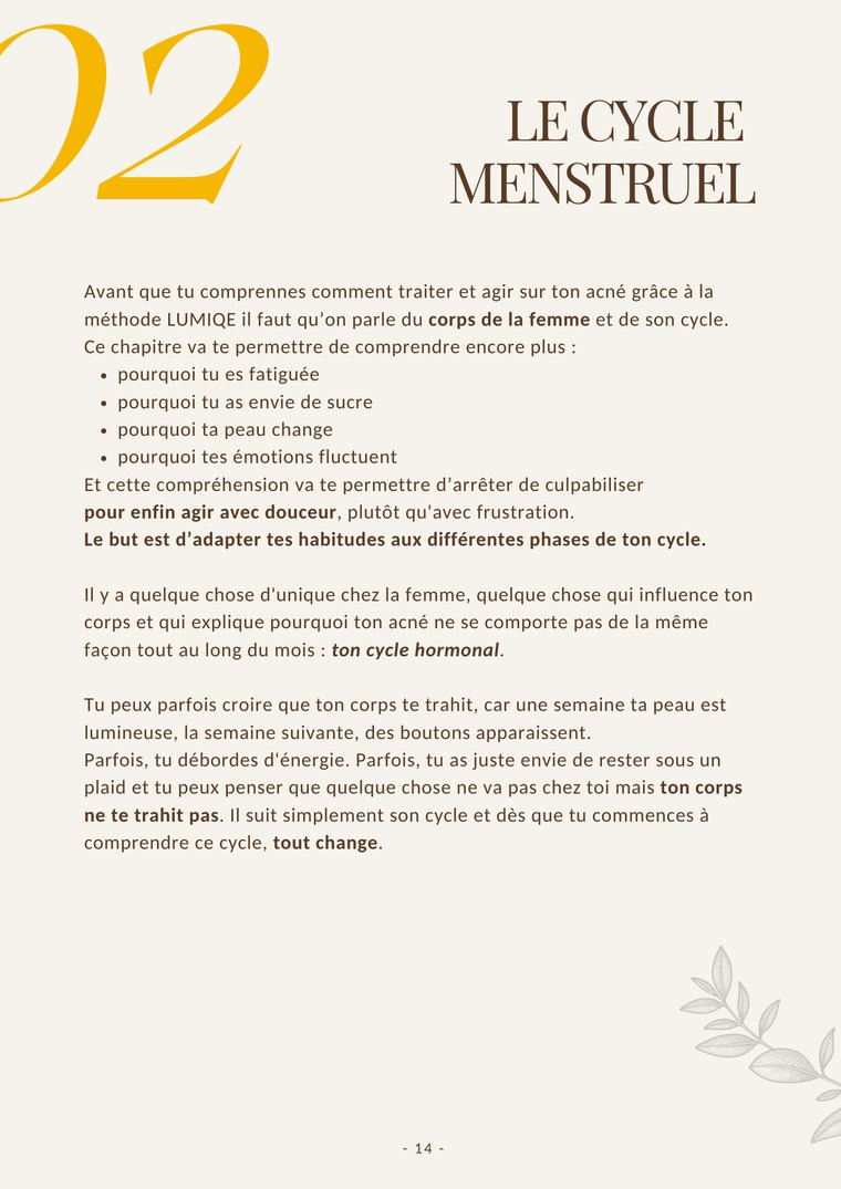 Le cycle menstruel